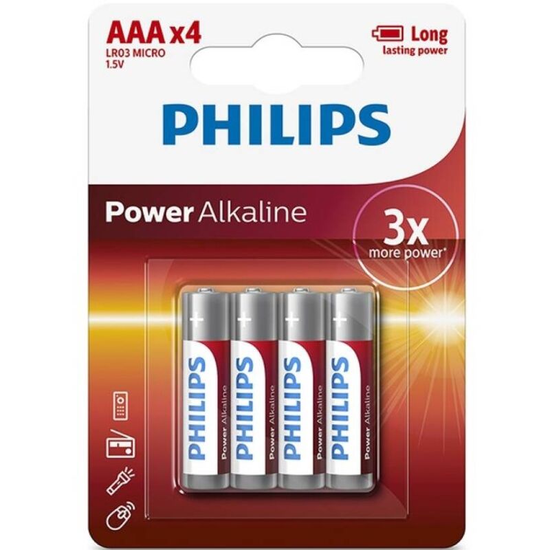 PHILIPS - POWER ALKALINE PILA AAA LR03 BLISTER*4 1 PHILIPS - POWER ALKALINE PILA AAA LR03 BLISTER*4