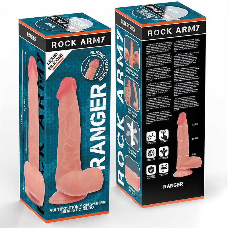 ROCKARMY - RANGER DILDO REALISTA DUAL DENSITY LIQUID SILICONE 22 CM -O- 3.6 CM 8 ROCKARMY - RANGER DILDO REALISTA DUAL DENSITY LIQUID SILICONE 22 CM -O- 3.6 CM - Imagen 8