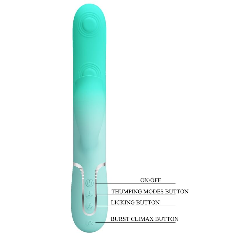 PRETTY LOVE - GIGI VIBRADOR RABBIT MULTIFUNCIÓN VERDE AGUA 5 PRETTY LOVE - GIGI VIBRADOR RABBIT MULTIFUNCIÓN VERDE AGUA - Imagen 5