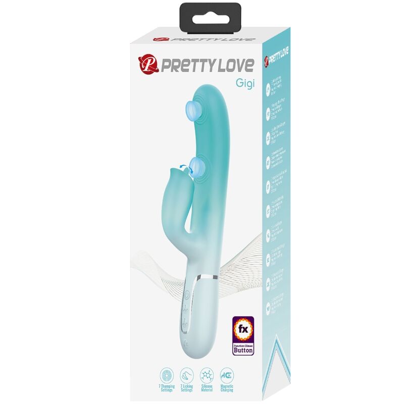PRETTY LOVE - GIGI VIBRADOR RABBIT MULTIFUNCIÓN VERDE AGUA 8 PRETTY LOVE - GIGI VIBRADOR RABBIT MULTIFUNCIÓN VERDE AGUA - Imagen 8
