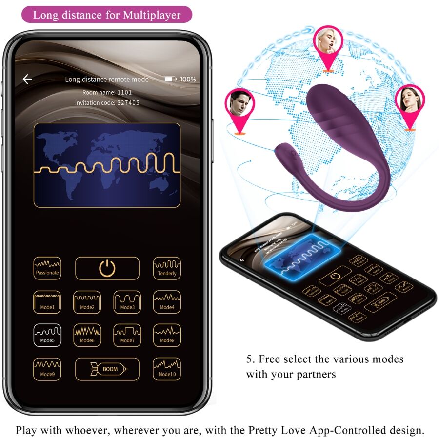 PRETTY LOVE - LEVIATHAN VIBRADOR CONTROLADO POR APP MORADO 17 PRETTY LOVE - LEVIATHAN VIBRADOR CONTROLADO POR APP MORADO - Imagen 17