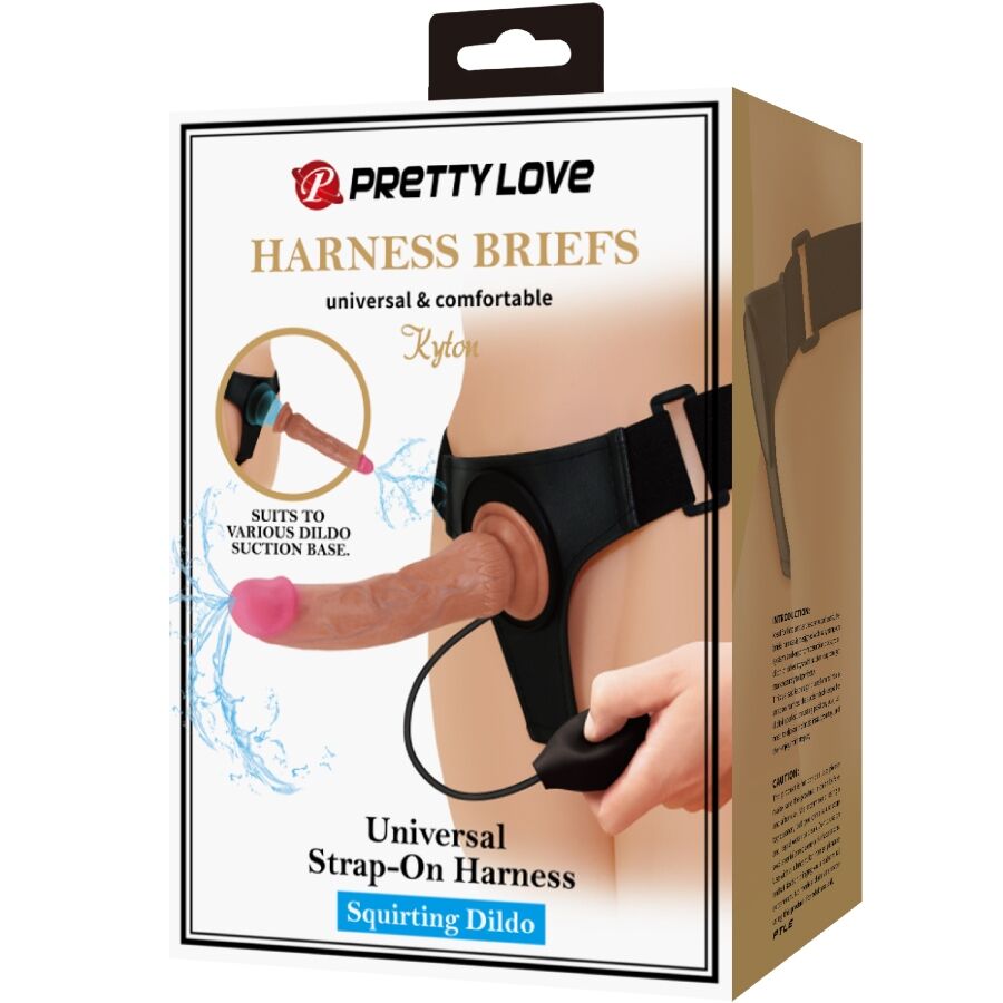 PRETTY LOVE - KYTON HARNESS BRIEFS UNIVERSAL CON DILDO SQUIRTING 19 CM MULATO 2 PRETTY LOVE - KYTON HARNESS BRIEFS UNIVERSAL CON DILDO SQUIRTING 19 CM MULATO - Imagen 2