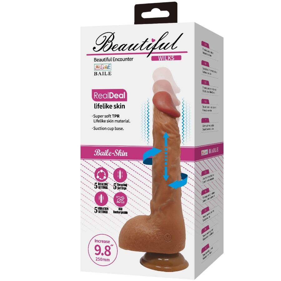 BAILE - BEAUTIFUL WILKS VIBRADOR REALÍSTICO DE 5 CONFIGURACIONES 25 CM MULATO 11 BAILE - BEAUTIFUL WILKS VIBRADOR REALÍSTICO DE 5 CONFIGURACIONES 25 CM MULATO - Imagen 11
