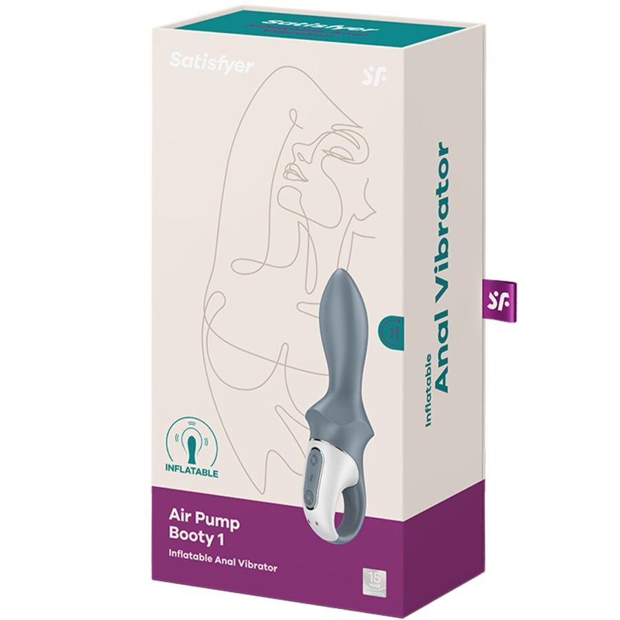 SATISFYER - AIR PUMP BOOTY 1 VIBRADOR INFLABLE ANAL GRIS 6 SATISFYER - AIR PUMP BOOTY 1 VIBRADOR INFLABLE ANAL GRIS - Imagen 6