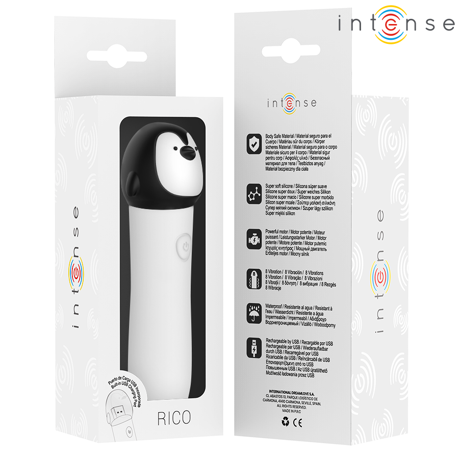 INTENSE - RICO BALA VIBRADORA PINGÜINO RECARGABLE USB 10 X 2.2 CM 6 INTENSE - RICO BALA VIBRADORA PINGÜINO RECARGABLE USB 10 X 2.2 CM - Imagen 6
