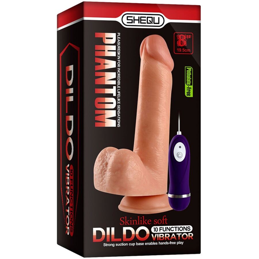 SHEQU - PHANTOM DILDO VIBRADOR CON CONTROL REMOTO 20 CM 6 SHEQU - PHANTOM DILDO VIBRADOR CON CONTROL REMOTO 20 CM - Imagen 6