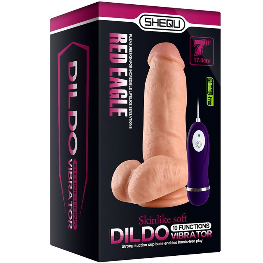 SHEQU - RED EAGLE DILDO VIBRADOR CON CONTROL REMOTO 17 CM 7 SHEQU - RED EAGLE DILDO VIBRADOR CON CONTROL REMOTO 17 CM - Imagen 7