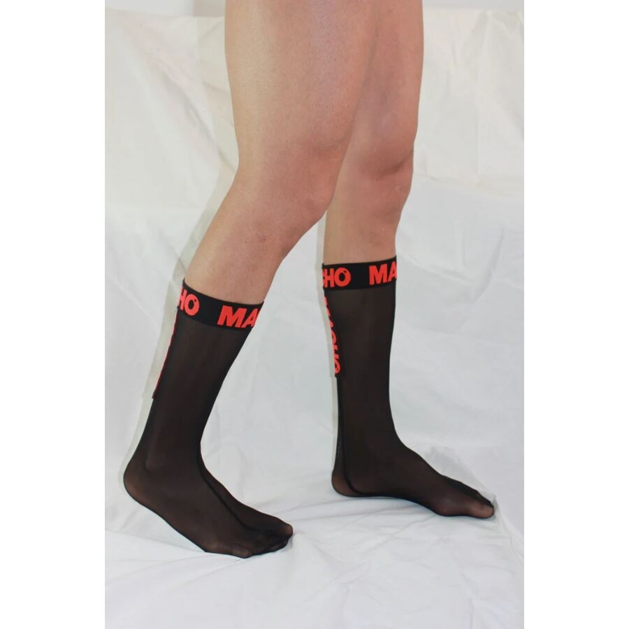 MACHO - CALCETINES FINOS NEGRO/ROJO TALLA ÚNICA 6 MACHO - CALCETINES FINOS NEGRO/ROJO TALLA ÚNICA - Imagen 6
