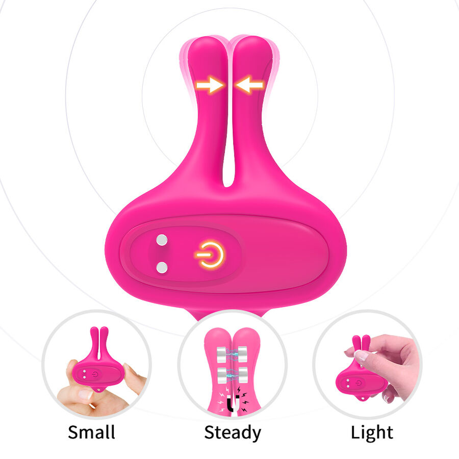 ARMONY - PINZAS PARA PEZONES MAGNÉTICA CON VIBRACIÓN FORMA CONEJO ROSA 3 ARMONY - PINZAS PARA PEZONES MAGNÉTICA CON VIBRACIÓN FORMA CONEJO ROSA - Imagen 3