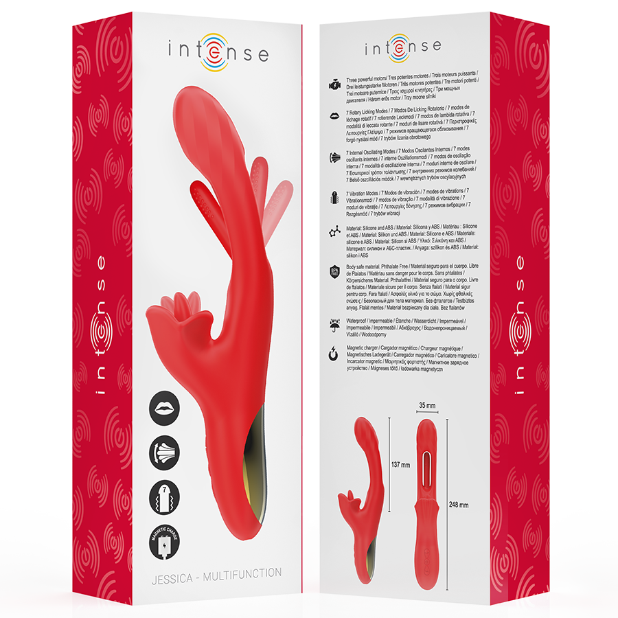 INTENSE - JESSICA VIBRADOR MULTIFUNCIÓN ESTIMULACIÓN CLÍTORIS 24.8 CM ROJO 7 INTENSE - JESSICA VIBRADOR MULTIFUNCIÓN ESTIMULACIÓN CLÍTORIS 24.8 CM ROJO - Imagen 7