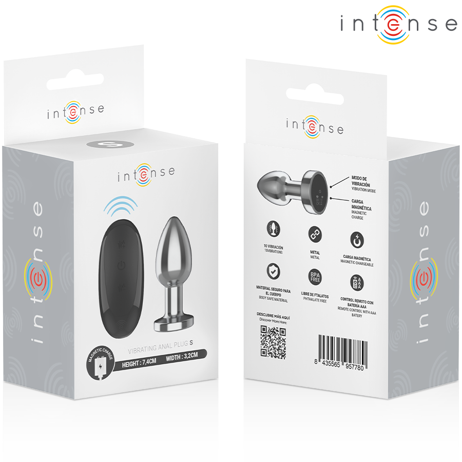 INTENSE - PLUG ANAL 10 VIBRACIONES METAL CON CONTROL REMOTO S 7 INTENSE - PLUG ANAL 10 VIBRACIONES METAL CON CONTROL REMOTO S - Imagen 7