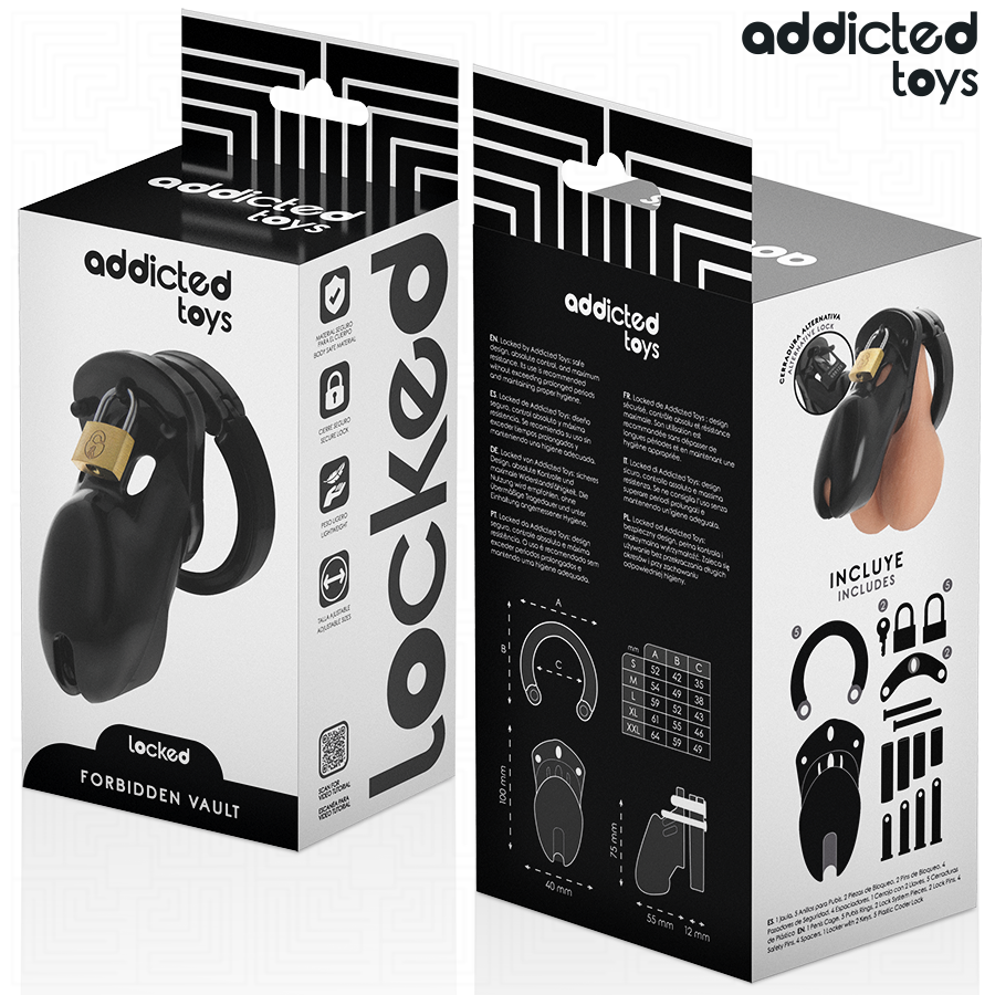 ADDICTED TOYS LOCKED - FORBIDDEN VAULT JAULA PARA PENE 10 CM 5 ADDICTED TOYS LOCKED - FORBIDDEN VAULT JAULA PARA PENE 10 CM - Imagen 5