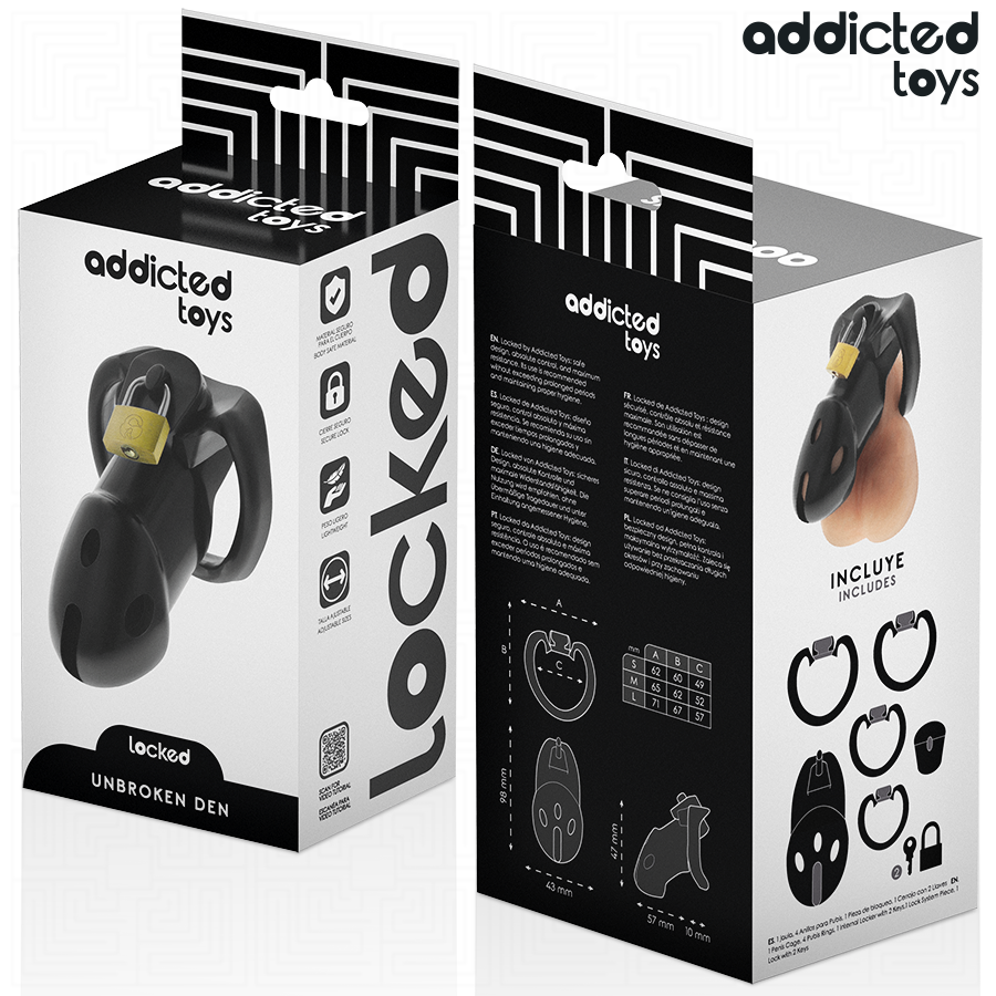 ADDICTED TOYS LOCKED - UNBROKEN DEN JAULA PARA PENE 9,8 CM 7 ADDICTED TOYS LOCKED - UNBROKEN DEN JAULA PARA PENE 9,8 CM - Imagen 7