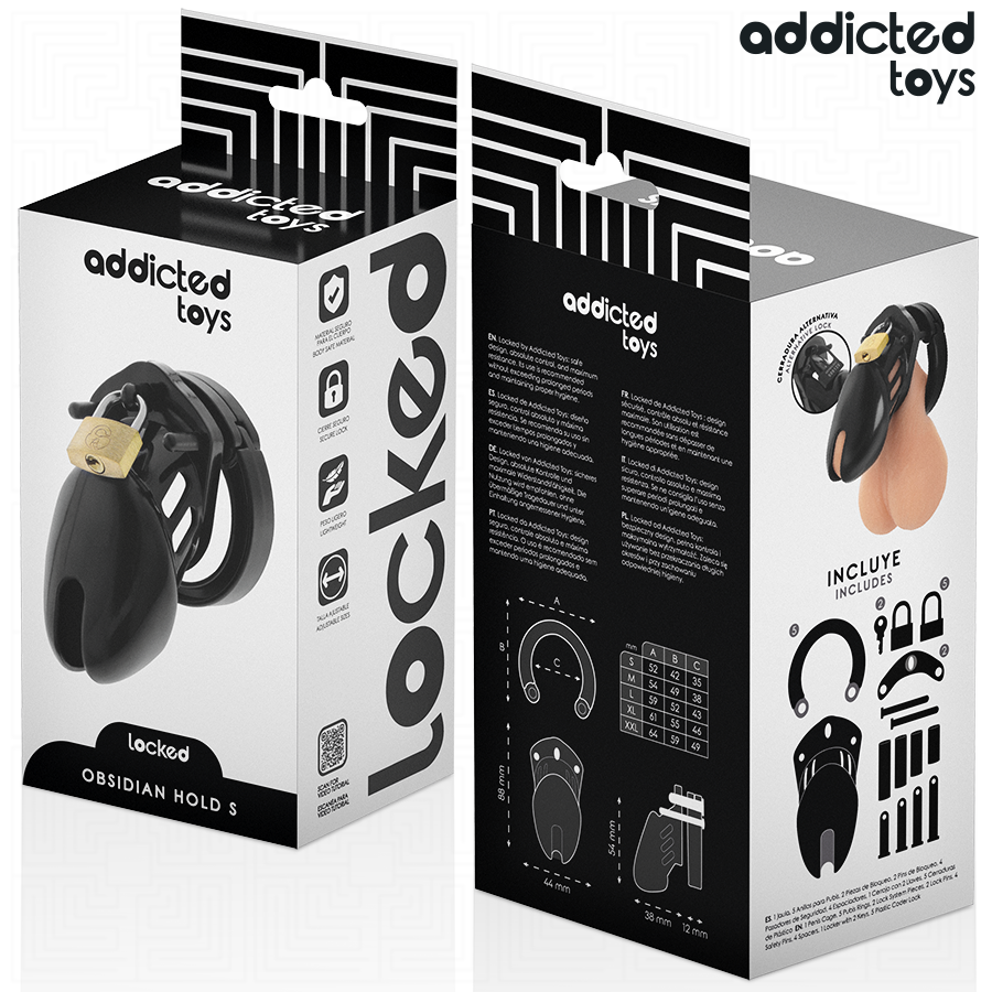 ADDICTED TOYS LOCKED - OBSIDIAN HOLD JAULA PARA PENE TALLA S 5 ADDICTED TOYS LOCKED - OBSIDIAN HOLD JAULA PARA PENE TALLA S - Imagen 5