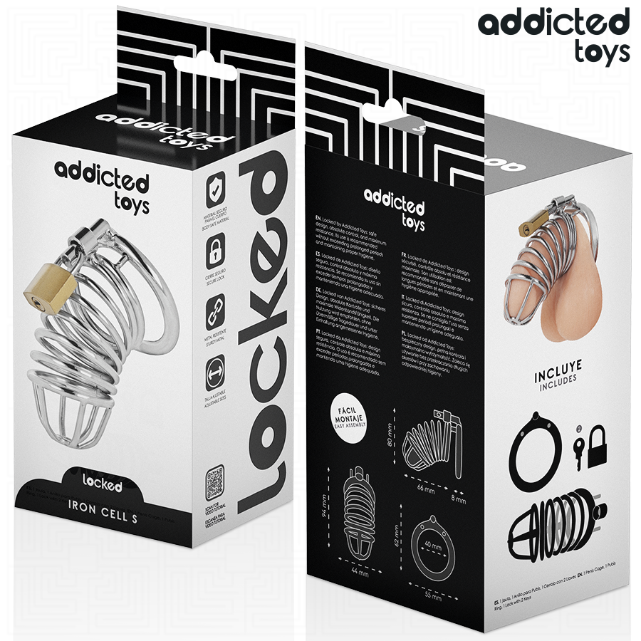 ADDICTED TOYS LOCKED - IRON CELL JAULA PARA PENE DE METAL 4 CM TALLA S 6 ADDICTED TOYS LOCKED - IRON CELL JAULA PARA PENE DE METAL 4 CM TALLA S - Imagen 6