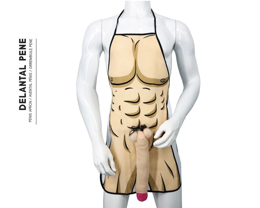 DIABLO PICANTE - DELANTAL CON PENE 3D MUSCULOSO Y ATREVIDO 1 DIABLO PICANTE - DELANTAL CON PENE 3D MUSCULOSO Y ATREVIDO