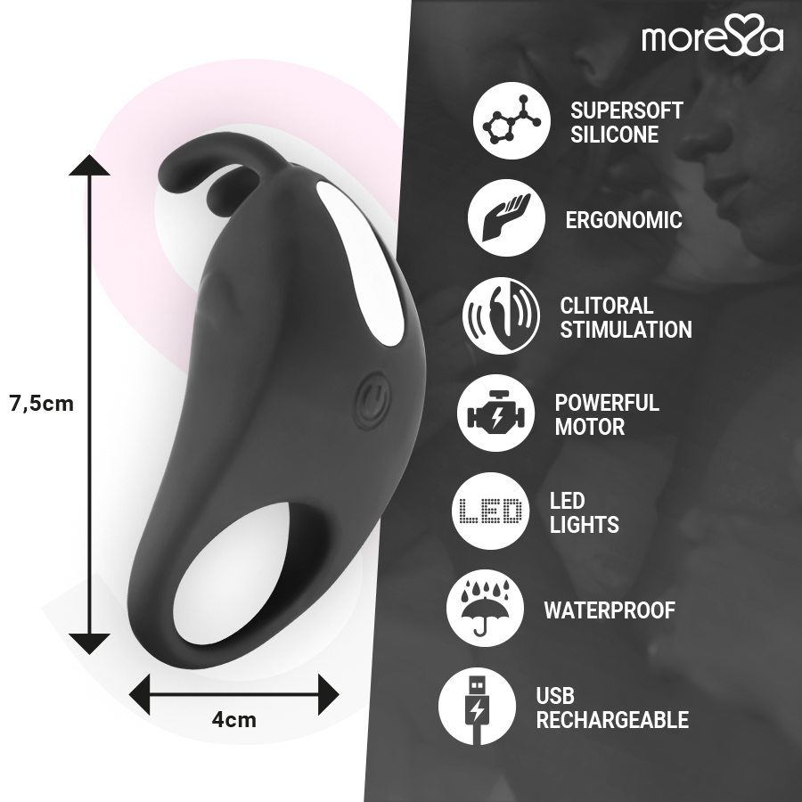 MORESSA - BRAD PREMIUM SILICONE RECARGABLE NEGRO 4 MORESSA - BRAD PREMIUM SILICONE RECARGABLE NEGRO - Imagen 4