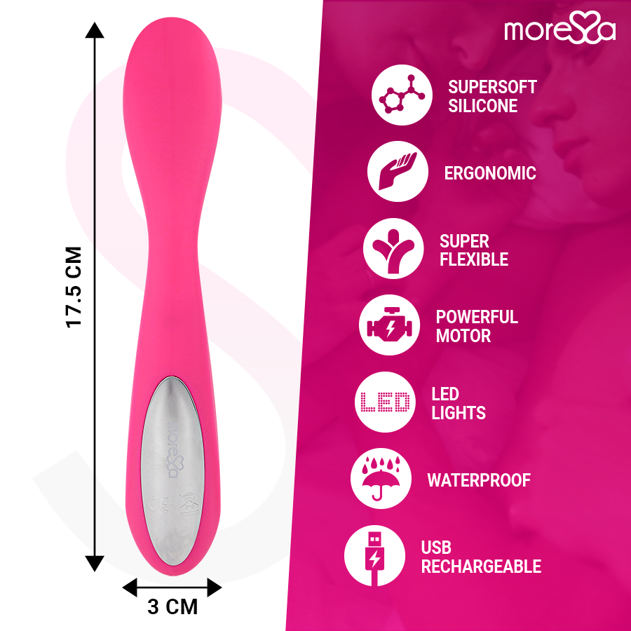 MORESSA - DRUSO MASAJEADOR DUO PUNTO G Y SUERO PELVICO PREMIUM SILICONE RECARGABLE 4 MORESSA - DRUSO MASAJEADOR DUO PUNTO G Y SUERO PELVICO PREMIUM SILICONE RECARGABLE - Imagen 4