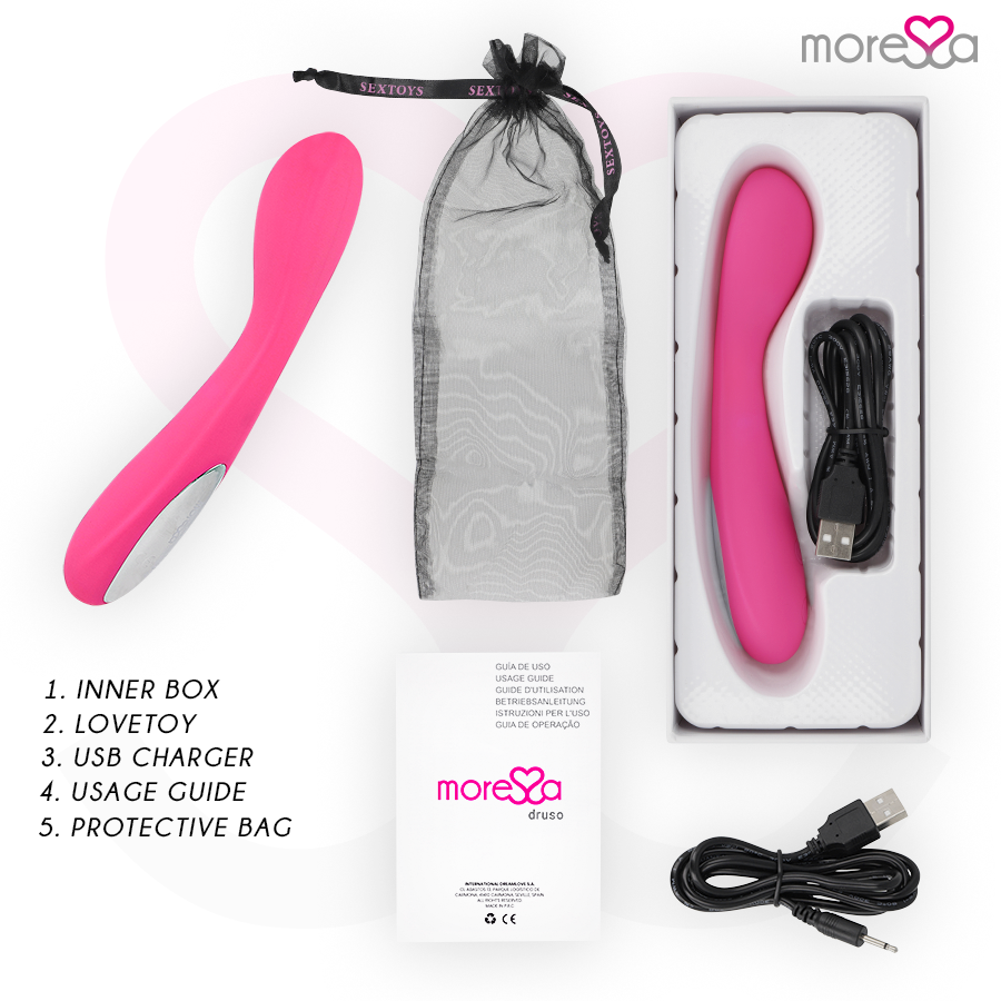 MORESSA - DRUSO MASAJEADOR DUO PUNTO G Y SUERO PELVICO PREMIUM SILICONE RECARGABLE 6 MORESSA - DRUSO MASAJEADOR DUO PUNTO G Y SUERO PELVICO PREMIUM SILICONE RECARGABLE - Imagen 6