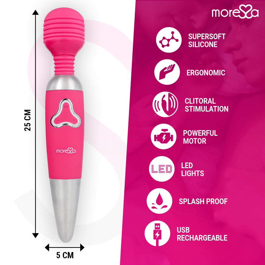 MORESSA - ODILON WAND POTENTE MOTOR MAS DOS CABEZALES PREMIUM SILICONE RECARGABLE 4 MORESSA - ODILON WAND POTENTE MOTOR MAS DOS CABEZALES PREMIUM SILICONE RECARGABLE - Imagen 4