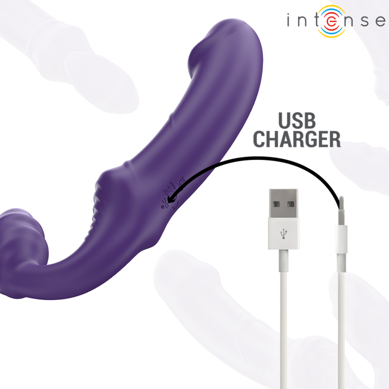 INTENSE - JILL VIBRADOR DOBLE 20 CM VIOLETA CONTROL REMOTO 7 INTENSE - JILL VIBRADOR DOBLE 20 CM VIOLETA CONTROL REMOTO - Imagen 7