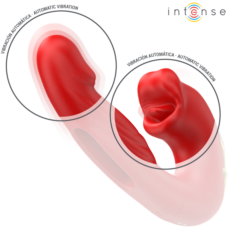 INTENSE - NATHY VIBRADOR DOBLE CON BOCA ESTIMULADORA MULTIFUNCIÓN ROJO 6 INTENSE - NATHY VIBRADOR DOBLE CON BOCA ESTIMULADORA MULTIFUNCIÓN ROJO - Imagen 6