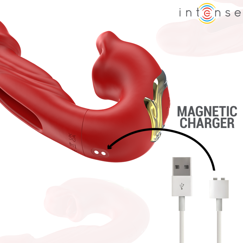 INTENSE - NATHY VIBRADOR DOBLE CON BOCA ESTIMULADORA MULTIFUNCIÓN ROJO 7 INTENSE - NATHY VIBRADOR DOBLE CON BOCA ESTIMULADORA MULTIFUNCIÓN ROJO - Imagen 7