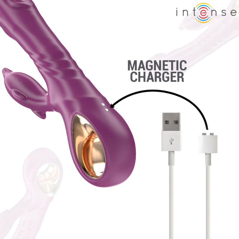 INTENSE - HALLE VIBRADOR MULTIFUNCIÓN CON LENGUA ESTIMULADORA EN FORMA DE DELFÍN MORADO 7 INTENSE - HALLE VIBRADOR MULTIFUNCIÓN CON LENGUA ESTIMULADORA EN FORMA DE DELFÍN MORADO - Imagen 7