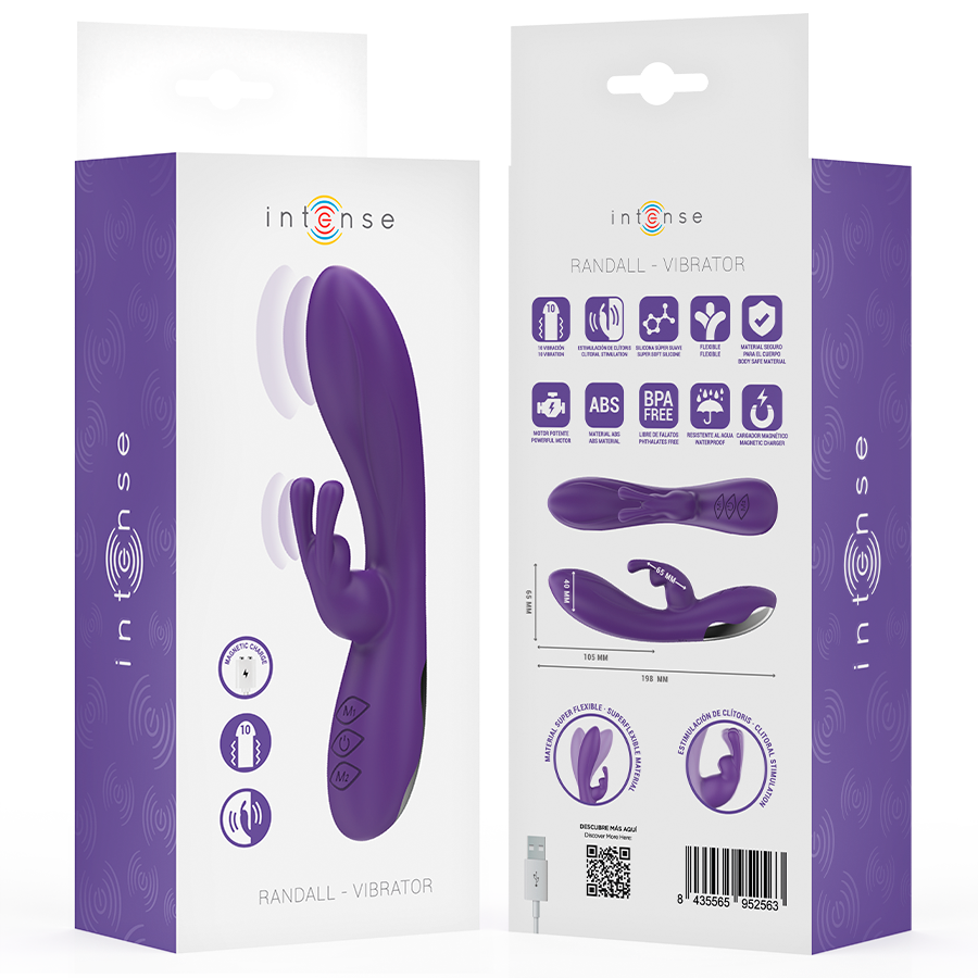 INTENSE - RANDALL VIBRADOR RABBIT 10 VIBRACIONES MORADO 8 INTENSE - RANDALL VIBRADOR RABBIT 10 VIBRACIONES MORADO - Imagen 8