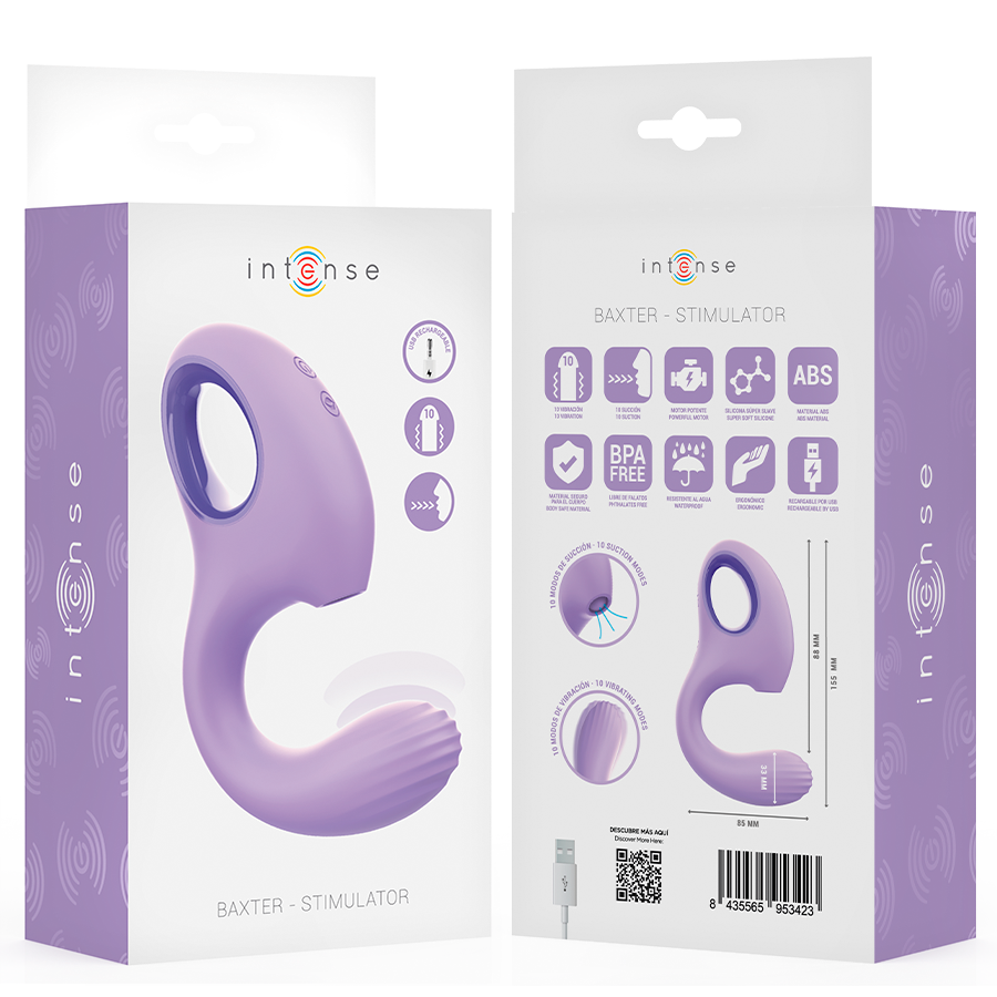 INTENSE - BAXTER VIBRADOR & ESTIMULADOR VIOLETA 8 INTENSE - BAXTER VIBRADOR & ESTIMULADOR VIOLETA - Imagen 8