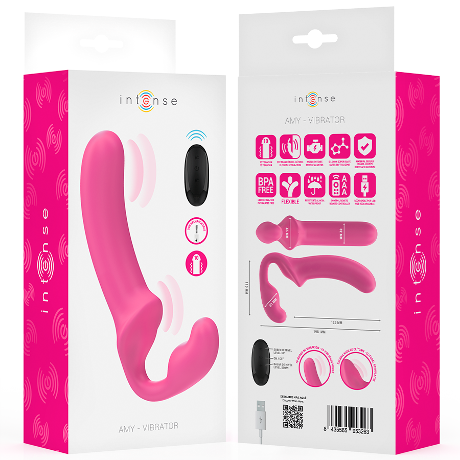 INTENSE - AMY VIBRADOR DOBLE 20 CM ROSA CONTROL REMOTO 8 INTENSE - AMY VIBRADOR DOBLE 20 CM ROSA CONTROL REMOTO - Imagen 8