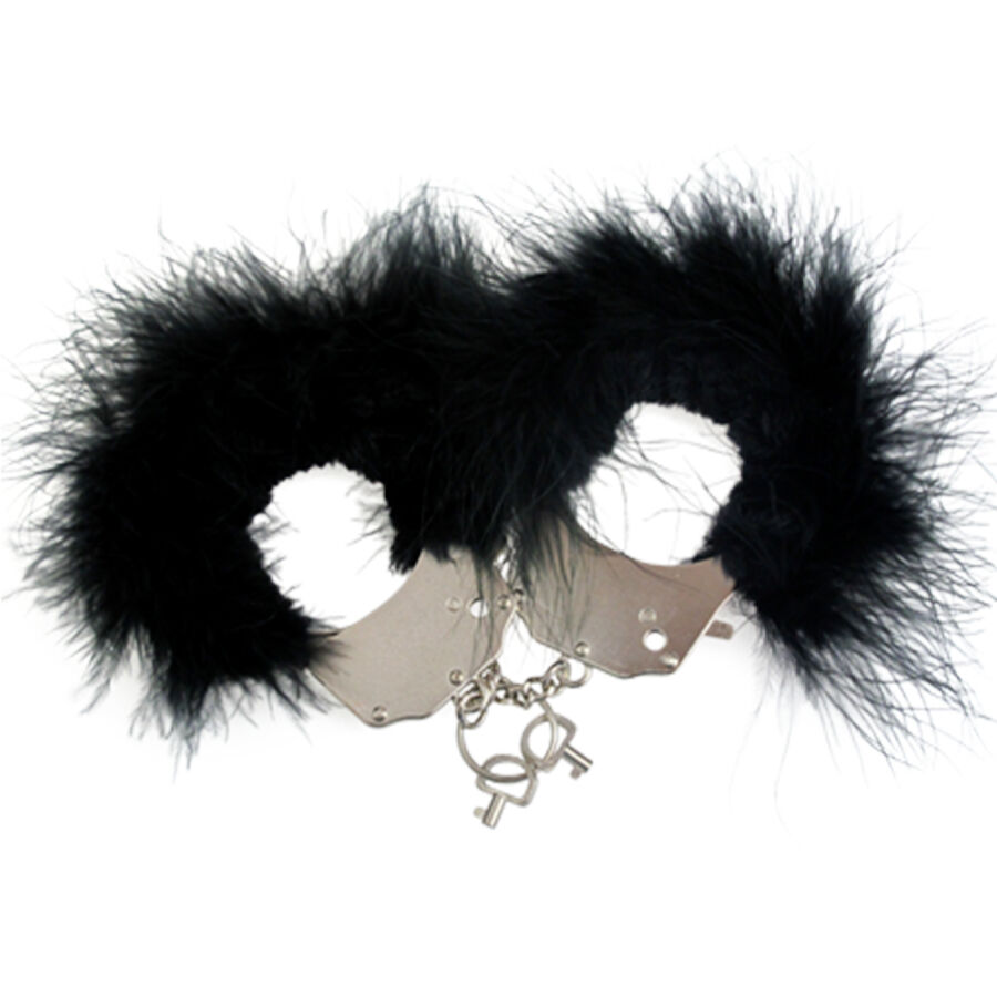 ADRIEN LASTIC - ESPOSAS METAL CON PLUMAS NEGRO 2 ADRIEN LASTIC - ESPOSAS METAL CON PLUMAS NEGRO - Imagen 2