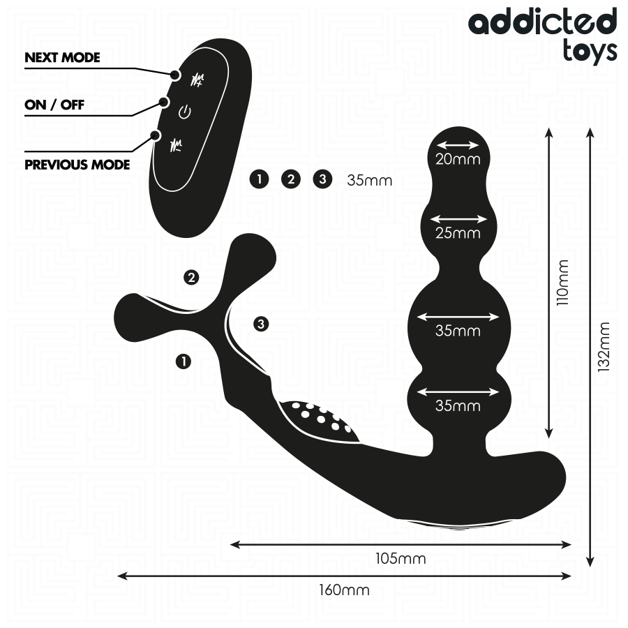 ADDICTED TOYS - MASAJEADOR PROSTÁTICO ROTATORIO CONTROL REMOTO 6 ADDICTED TOYS - MASAJEADOR PROSTÁTICO ROTATORIO CONTROL REMOTO - Imagen 6