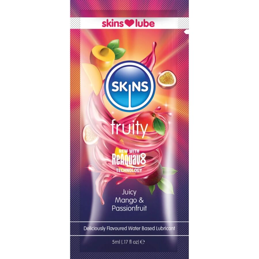 SKINS - FRUITY LUBRICANTE BASE DE AGUA MANGO & FRUTA PASIÓN MONODOSIS 5 ML 12 img 217178 743999bd74a16d8e5b2f327062d347b4 1