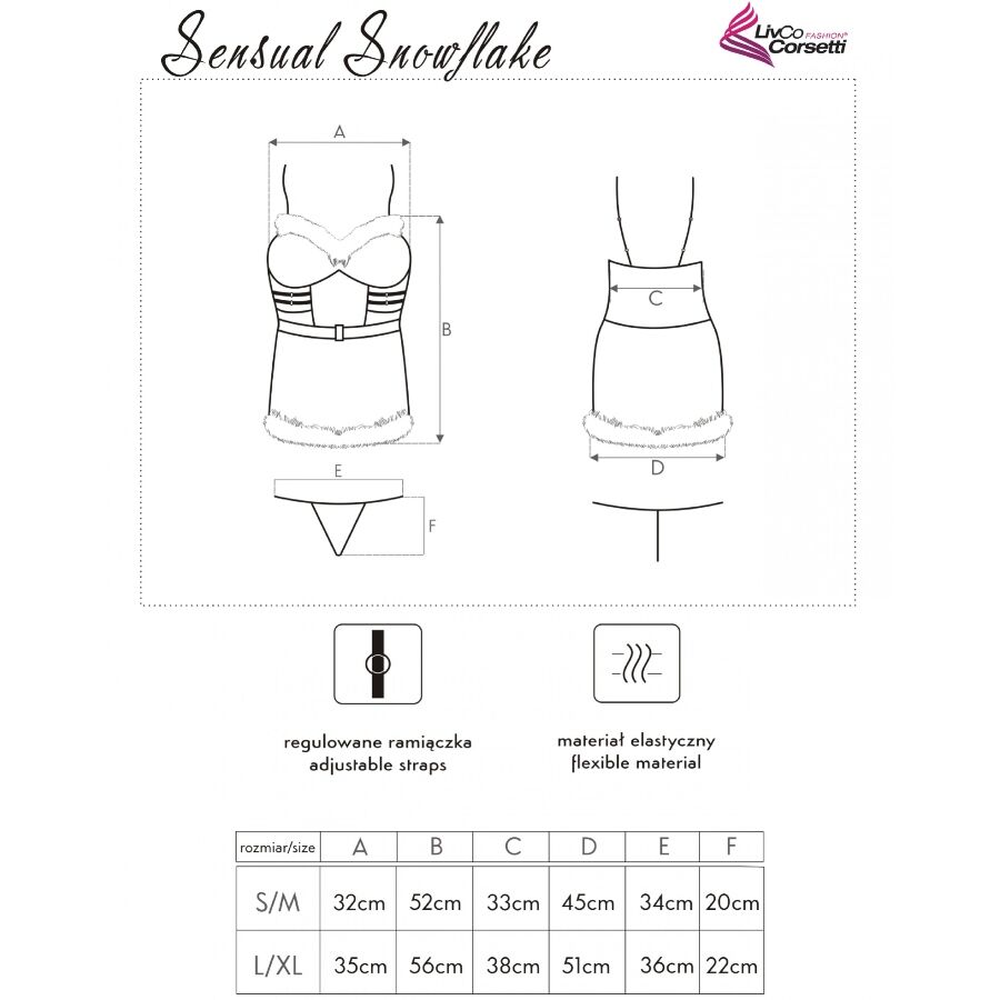LIVCO CORSETTI FASHION - SENSUAL SNOWFLAKE LC 90603 CAMISA + TANGA + DIADEMA NAVIDEÑA S/M 5 LIVCO CORSETTI FASHION - SENSUAL SNOWFLAKE LC 90603 CAMISA + TANGA + DIADEMA NAVIDEÑA S/M - Imagen 5