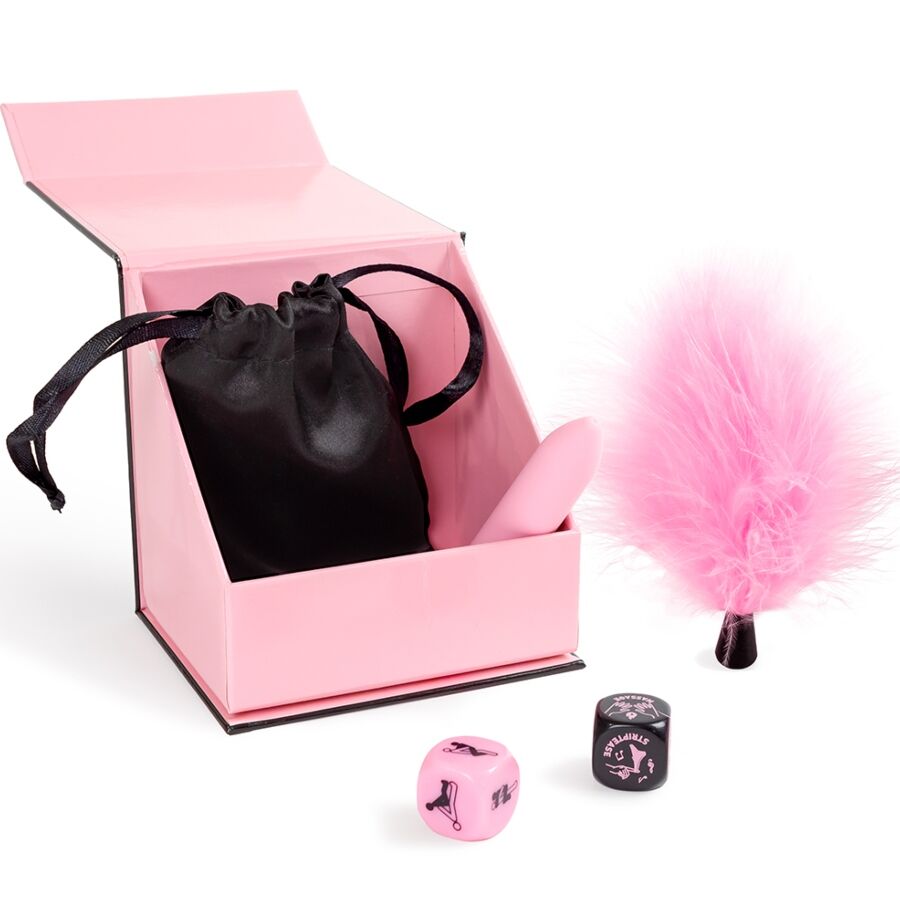 SECRET PLAY - CAJA DE PLACERES PARA PAREJAS DADOS + BALA VIBRADORA + PLUMERO 3 SECRET PLAY - CAJA DE PLACERES PARA PAREJAS DADOS + BALA VIBRADORA + PLUMERO - Imagen 3