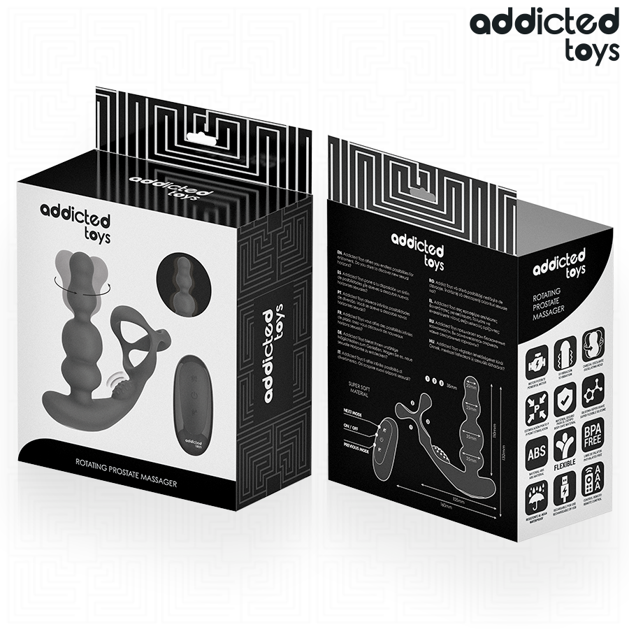 ADDICTED TOYS - MASAJEADOR PROSTÁTICO ROTATORIO CONTROL REMOTO 7 ADDICTED TOYS - MASAJEADOR PROSTÁTICO ROTATORIO CONTROL REMOTO - Imagen 7