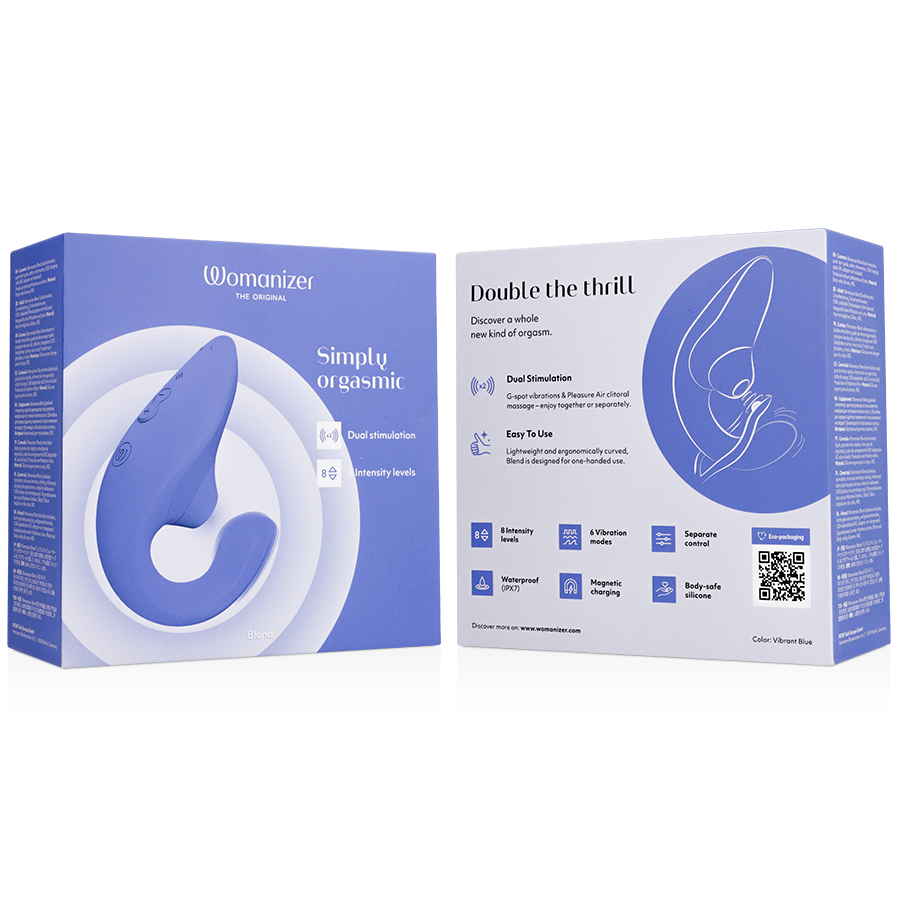 WOMANIZER - BLEND ESTIMULADOR VIBRADOR RABBIT AZUL 7 WOMANIZER - BLEND ESTIMULADOR VIBRADOR RABBIT AZUL - Imagen 7