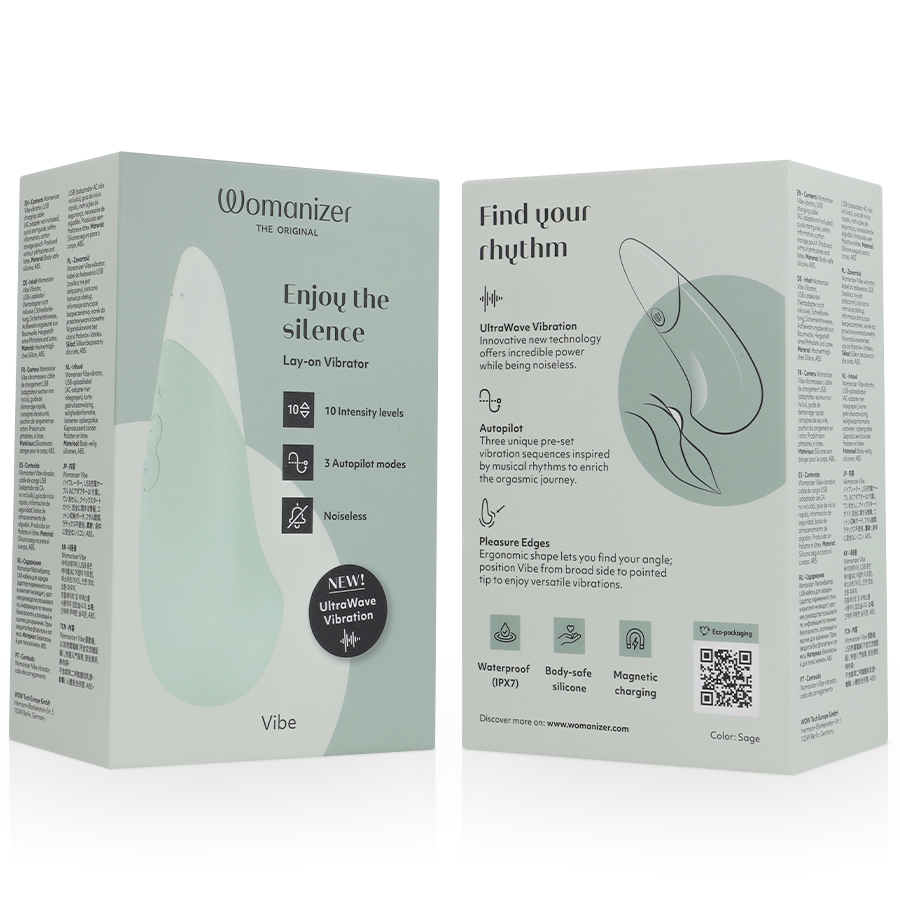 WOMANIZER - VIBE VIBRADOR LAY-ON SILENCIOSO VERDE CLARO 7 WOMANIZER - VIBE VIBRADOR LAY-ON SILENCIOSO VERDE CLARO - Imagen 7