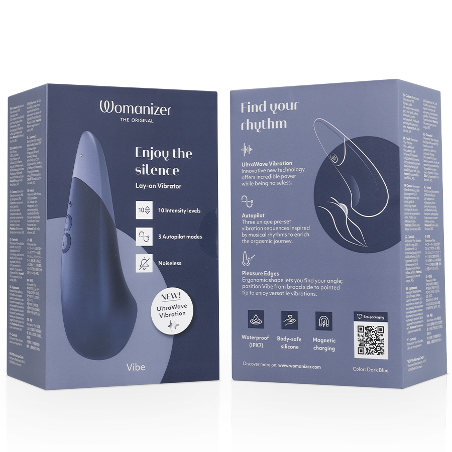 WOMANIZER - VIBE VIBRADOR LAY-ON SILENCIOSO AZUL OSCURO 7 WOMANIZER - VIBE VIBRADOR LAY-ON SILENCIOSO AZUL OSCURO - Imagen 7