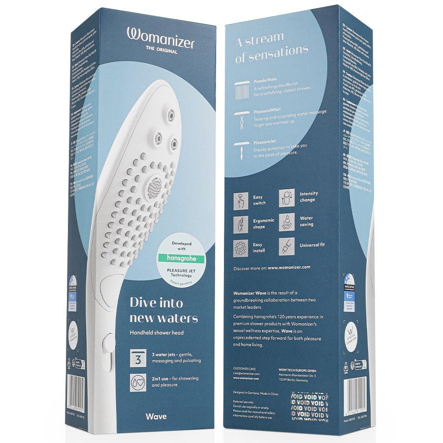 WOMANIZER - WAVE CABEZAL DE DUCHA ESTIMULADOR DE CLITORÍS BLANCO 7 WOMANIZER - WAVE CABEZAL DE DUCHA ESTIMULADOR DE CLITORÍS BLANCO - Imagen 7
