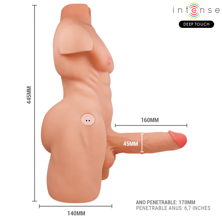 INTENSE DEEP TOUCH - MARTY TORSO CON ANO Y DILDO REALÍSTICO CON EMPUJE Y VIBRACIÓN CONTROL REMOTO 6.2 KG 9 INTENSE DEEP TOUCH - MARTY TORSO CON ANO Y DILDO REALÍSTICO CON EMPUJE Y VIBRACIÓN CONTROL REMOTO 6.2 KG - Imagen 9
