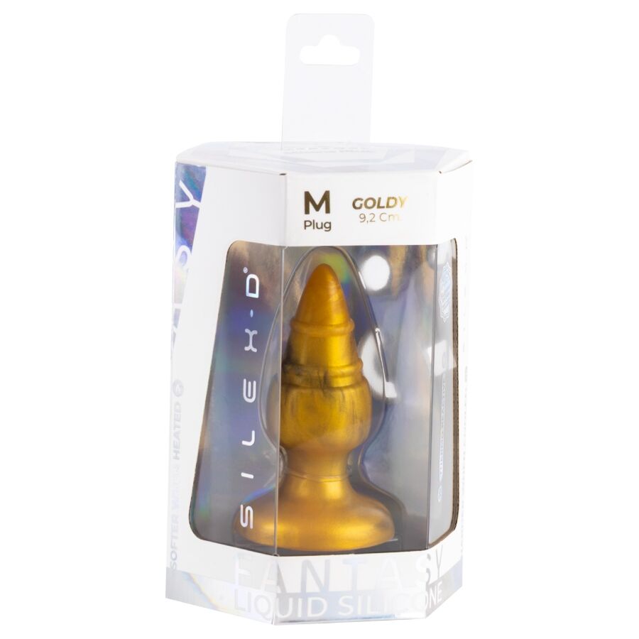 SILEXD - GOLDY PLUG ANAL FANTASY SILICONA LIQUIDA TERMOREACTIVO ORO 9.2 CM 2 SILEXD - GOLDY PLUG ANAL FANTASY SILICONA LIQUIDA TERMOREACTIVO ORO 9.2 CM - Imagen 2