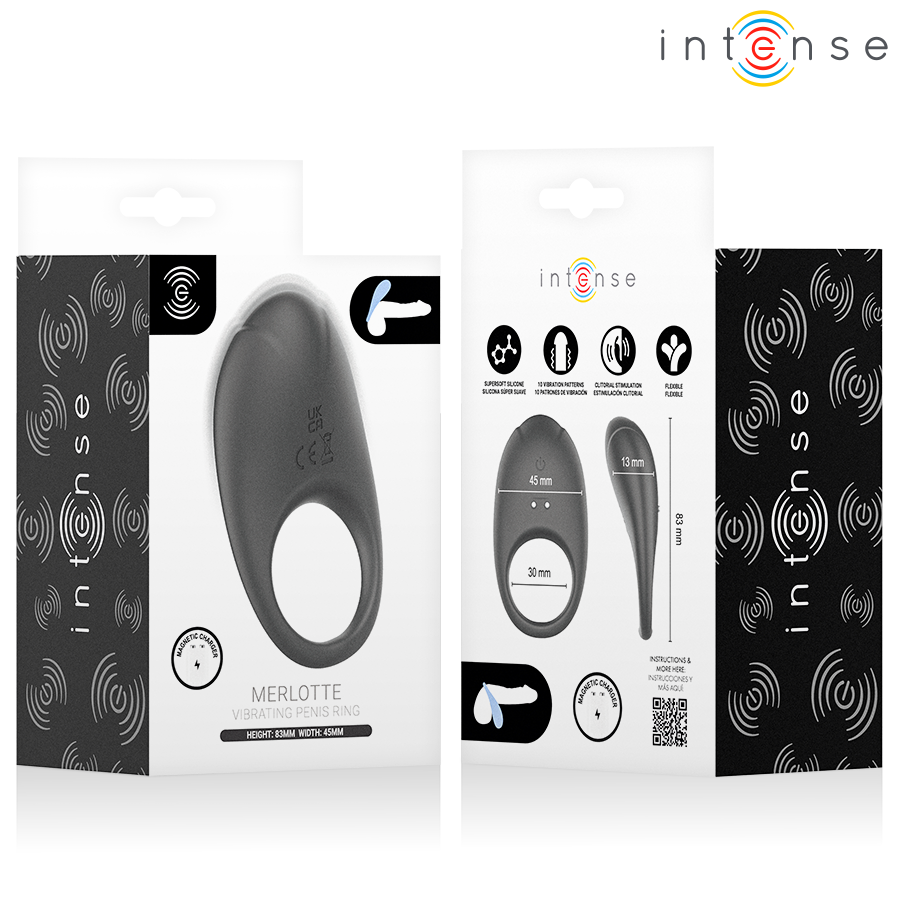 INTENSE - MERLOTTE ANILLO VIBRADOR CON ESTIMULACIÓN DE CLÍTORIS NEGRO 10 INTENSE - MERLOTTE ANILLO VIBRADOR CON ESTIMULACIÓN DE CLÍTORIS NEGRO - Imagen 10