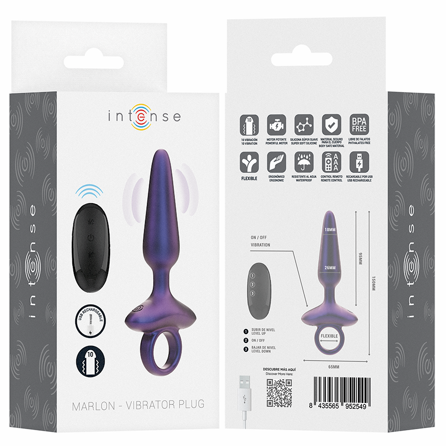 INTENSE - MARLON PLUG ANAL VIBRADOR MODELO 4 CONTROL REMOTO 2 INTENSE - MARLON PLUG ANAL VIBRADOR MODELO 4 CONTROL REMOTO - Imagen 2