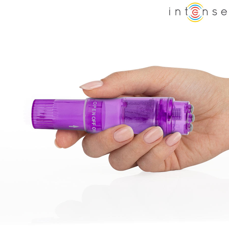 INTENSE - KURT MINI MASAJEADOR CON 4 CABEZALES INTERCAMBIABLES LILA 3 INTENSE - KURT MINI MASAJEADOR CON 4 CABEZALES INTERCAMBIABLES LILA - Imagen 3