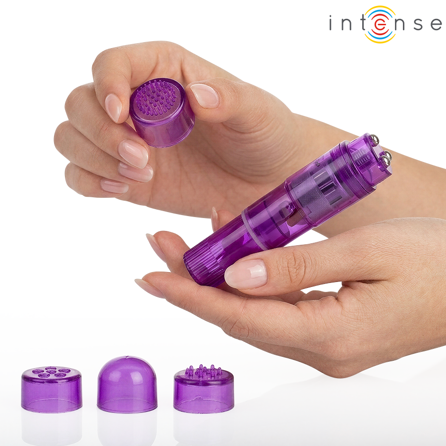 INTENSE - KURT MINI MASAJEADOR CON 4 CABEZALES INTERCAMBIABLES LILA 5 INTENSE - KURT MINI MASAJEADOR CON 4 CABEZALES INTERCAMBIABLES LILA - Imagen 5
