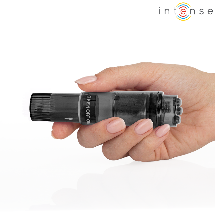 INTENSE - KURT MINI MASAJEADOR CON 4 CABEZALES INTERCAMBIABLES NEGRO 3 INTENSE - KURT MINI MASAJEADOR CON 4 CABEZALES INTERCAMBIABLES NEGRO - Imagen 3