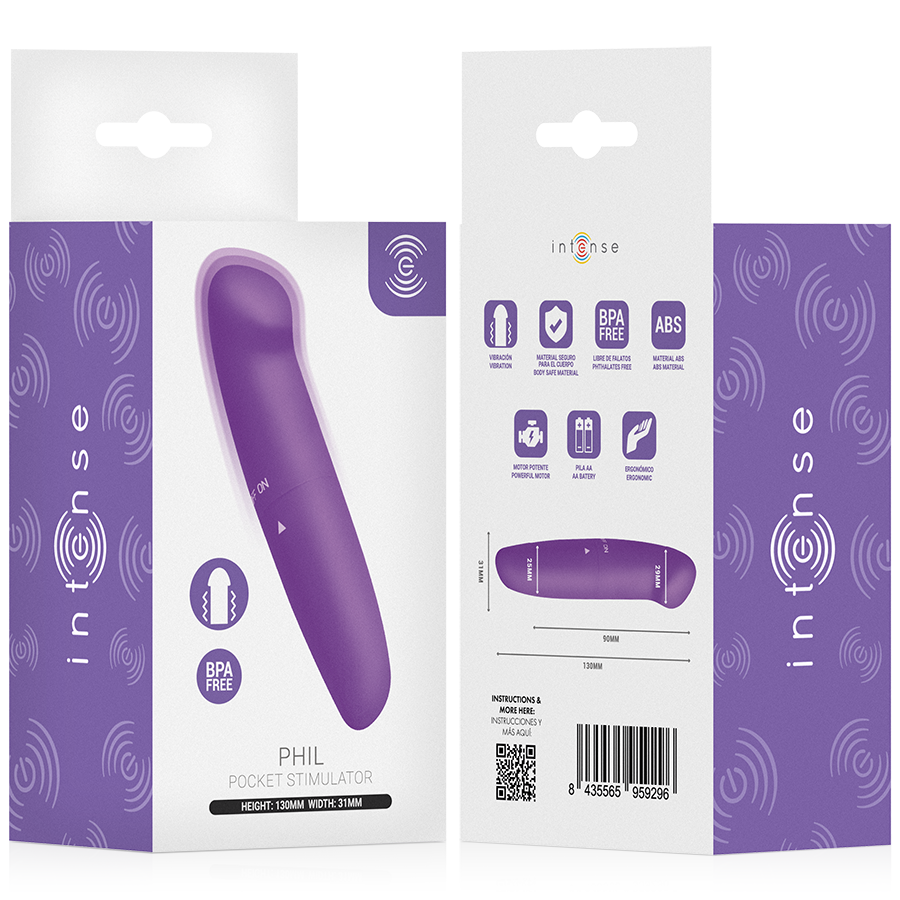 INTENSE - PHIL VIBRADOR PUNTO G LILA 13 CM 4 INTENSE - PHIL VIBRADOR PUNTO G LILA 13 CM - Imagen 4