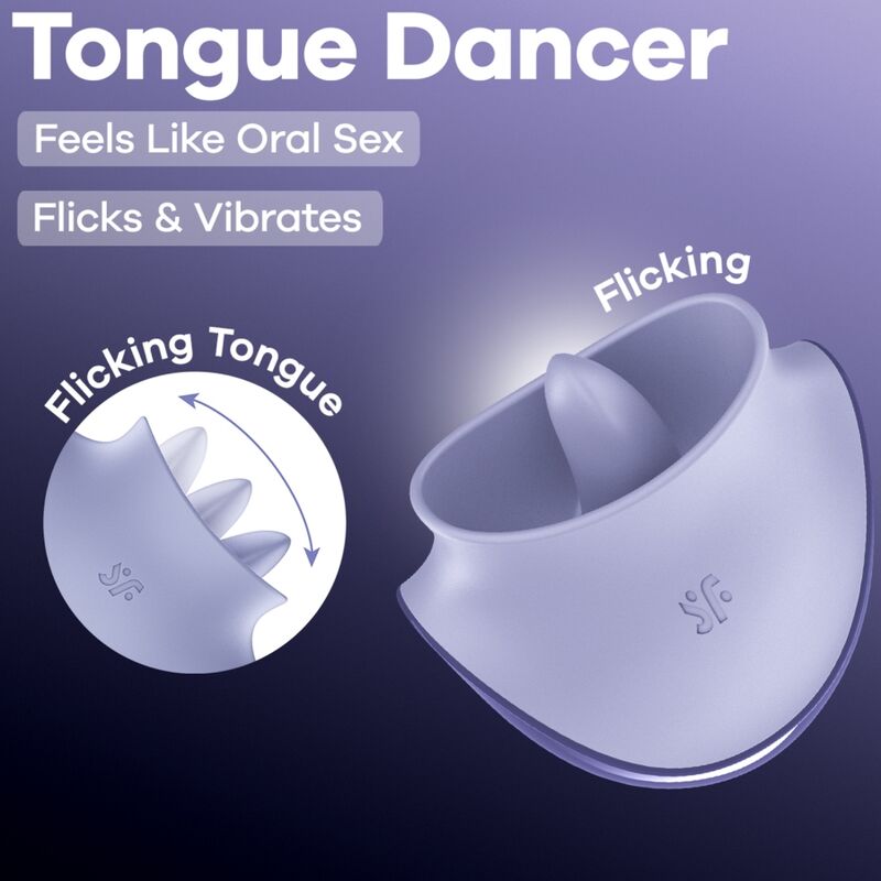 SATISFYER - TONGUE DANCER ESTIMULADOR CLITORIANO CON VIBRACIÓN Y PULSACIONES LILA 6 SATISFYER - TONGUE DANCER ESTIMULADOR CLITORIANO CON VIBRACIÓN Y PULSACIONES LILA - Imagen 6